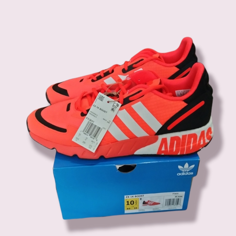 NWT Adidas Originals ZX 1K Boost Solar Red Sneakers DEADSTOCK